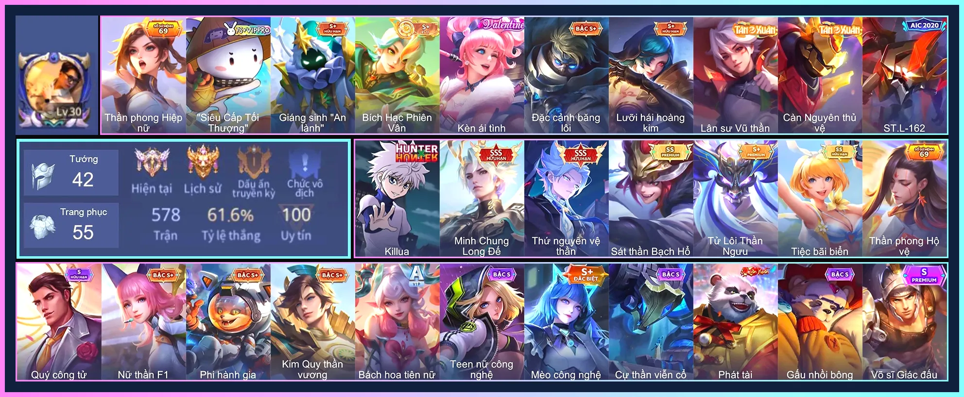 Nakroth Killua, Nakroth thứ nguyên vệ thần, Triệu Vân Minh Chung Long Đế...